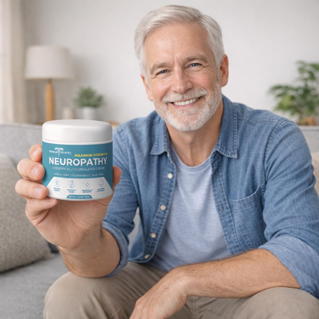 Medical Miracles Neuropathy Cream | Nerve Therapy Max-Potency Relief Cream for Feet, Hands, Legs, and Toes - Enriched with Arnica, Vitamin B6, Aloe Vera, MSM - Crafted for Exceptional Relief 4oz - TrustMedUSA