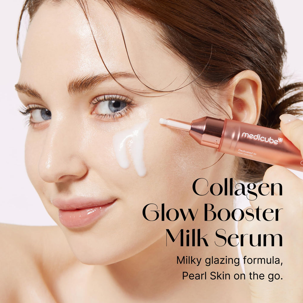 medicube Milky Collagen Double Glow Lock Duo: Collagen Glazed Milky Wrapping Mask and Booster Serum | 130DaCollagen, Niacinamide, Glutathione for Plumped, Radiant Glass Skin - TrustMedUSA