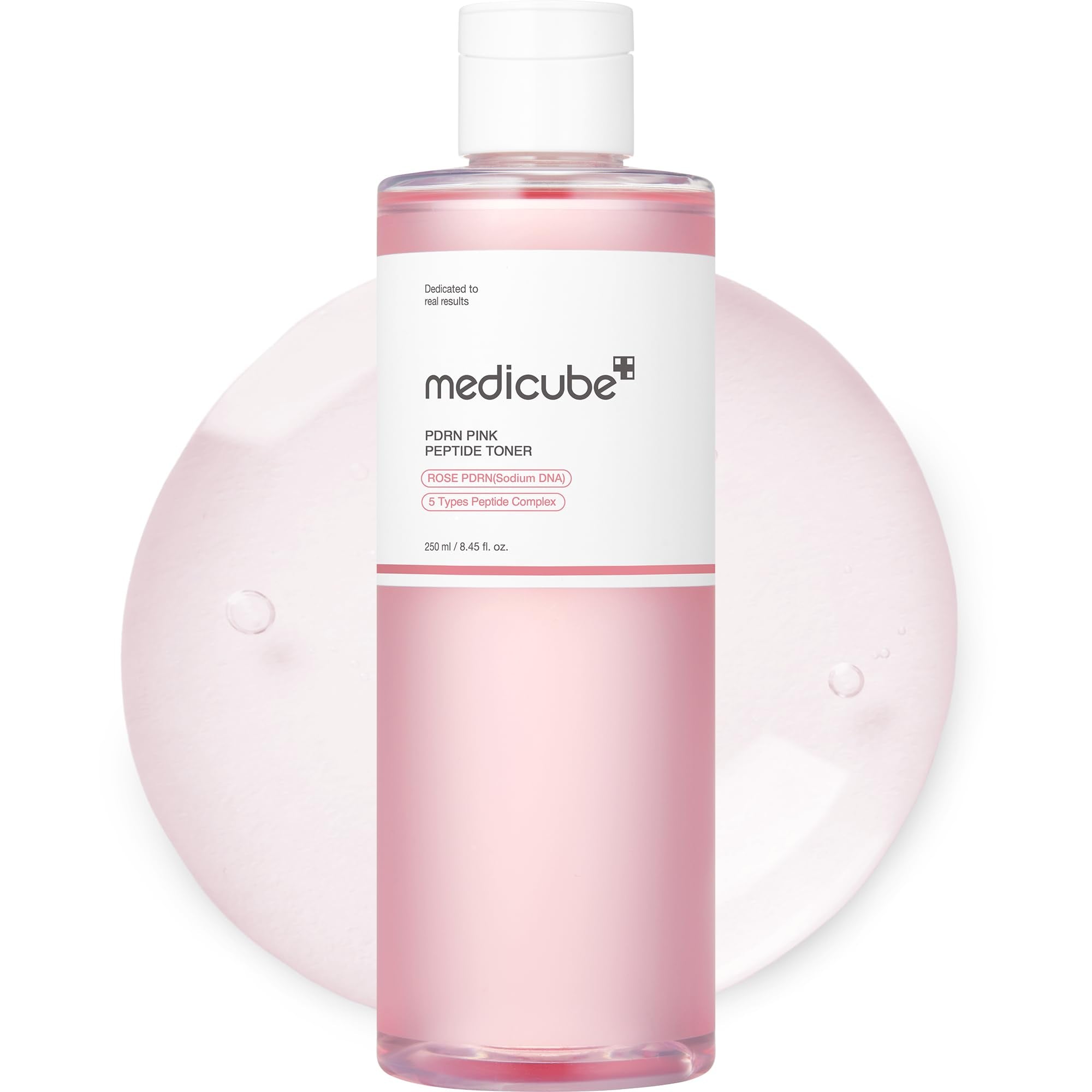 medicube PDRN Toner Rose PDRN Peptide Toner | Lightweight & Watery Type for Skin Boosting, Soothing and Calming, Uneven Skin Tone | with Rose, Peptide, Niacinamide | Korean Skincare, 8.45 fl.oz - TrustMedUSA
