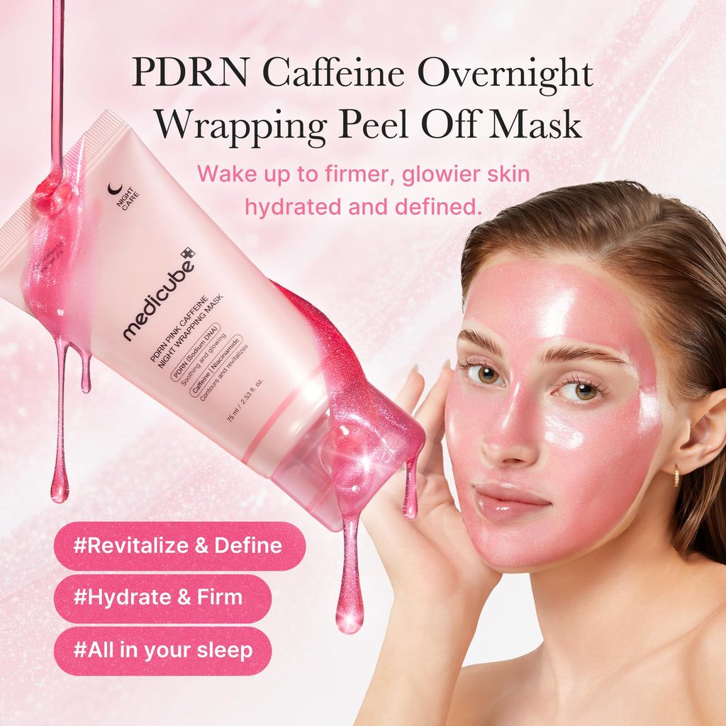 medicube Wrapping Mask PDRN Caffeine Overnight Peel Off Facial Mask | Firming, Depuffing & Hydration | Caffeine, Collagen For Refined, Glass Skin & Face Contour Support | Korean Skin Care, 2.53 fl.oz - TrustMedUSA