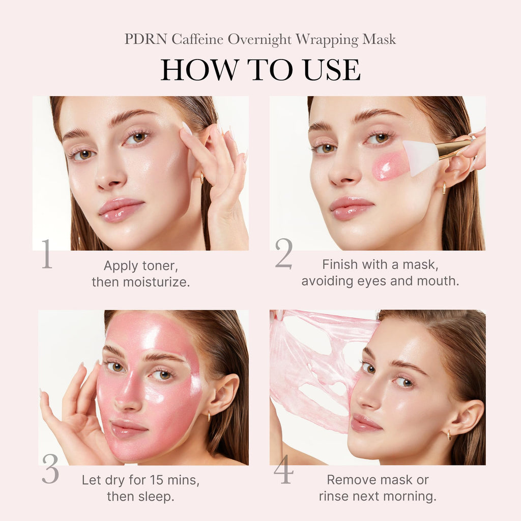medicube Wrapping Mask PDRN Caffeine Overnight Peel Off Facial Mask | Firming, Depuffing & Hydration | Caffeine, Collagen For Refined, Glass Skin & Face Contour Support | Korean Skin Care, 2.53 fl.oz - TrustMedUSA