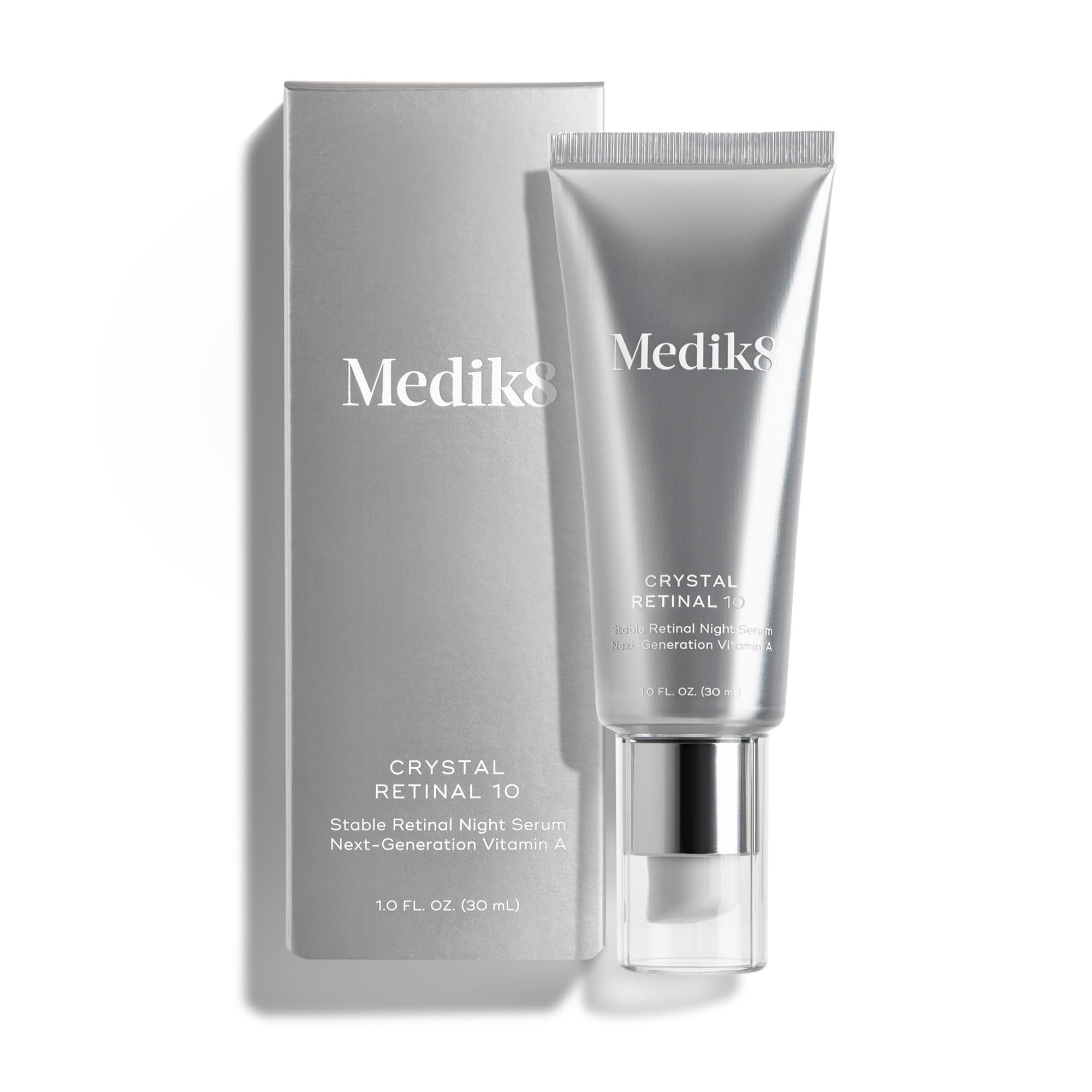 Medik8 Crystal Retinal 10 - Firming, Advanced Skin Retinaldehyde Face Serum - Night Serum with Hyaluronic Acid and Vitamin E - Gluten Free - 1 oz - Maple Wellness Supplements