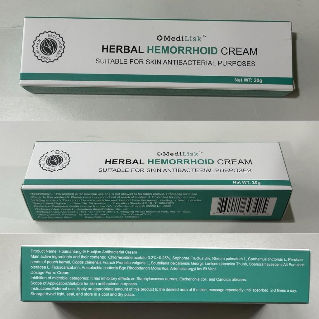 MediLisk Herbal Hemorrhoid Cream – Hemorrhoid Treatment – Fast Acting Formula for Supporting with Itching & Burning – Non-Steroidal Natural Formula – 0.7 oz – Pack of 1 - TrustMedUSA