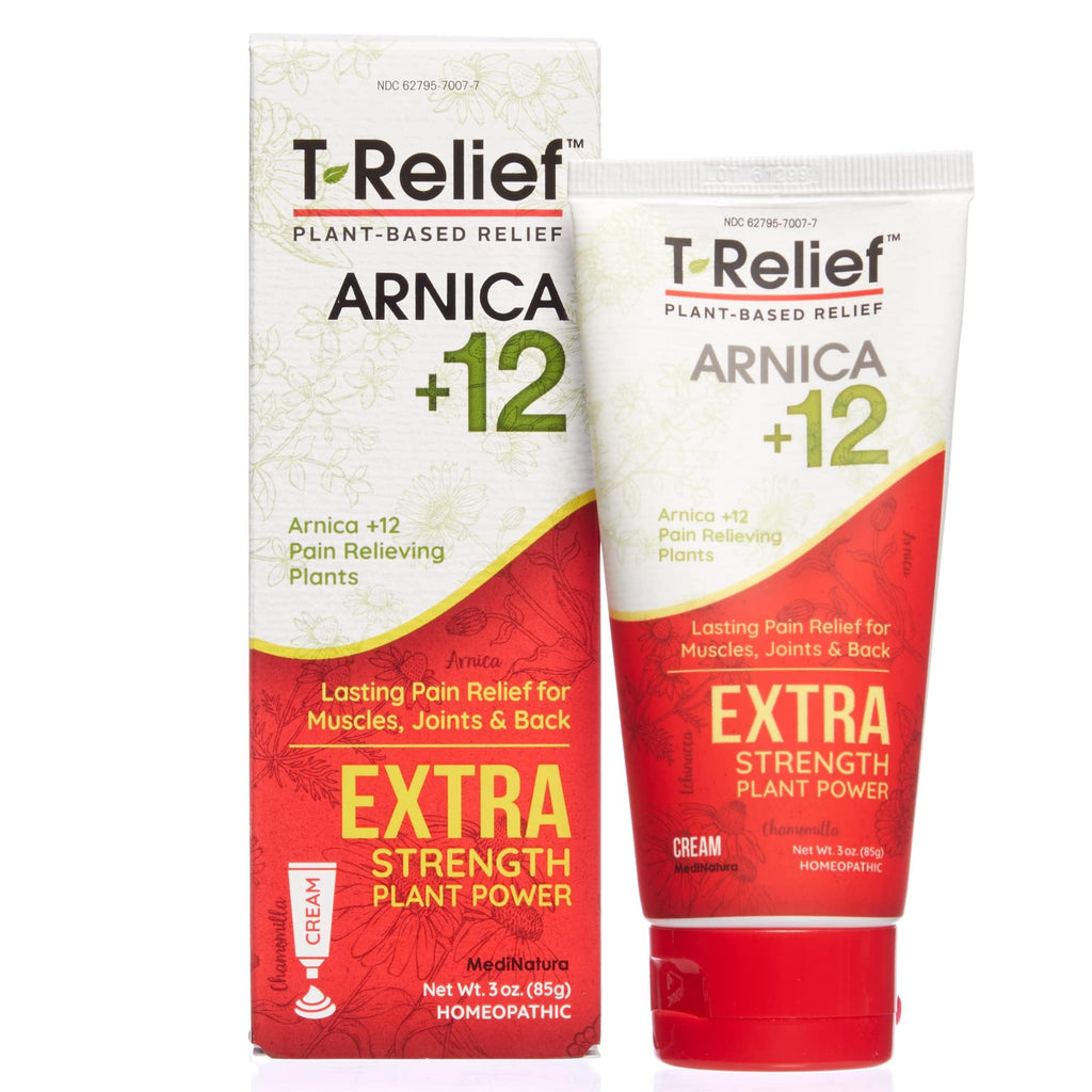 MediNatura T-Relief Extra Strength Pain Relief Arnica +12 Plant-Based Pain Relievers 100ct Tablets T-Relief Extra Strength Pain Relief 3oz Cream Bundle - TrustMedUSA
