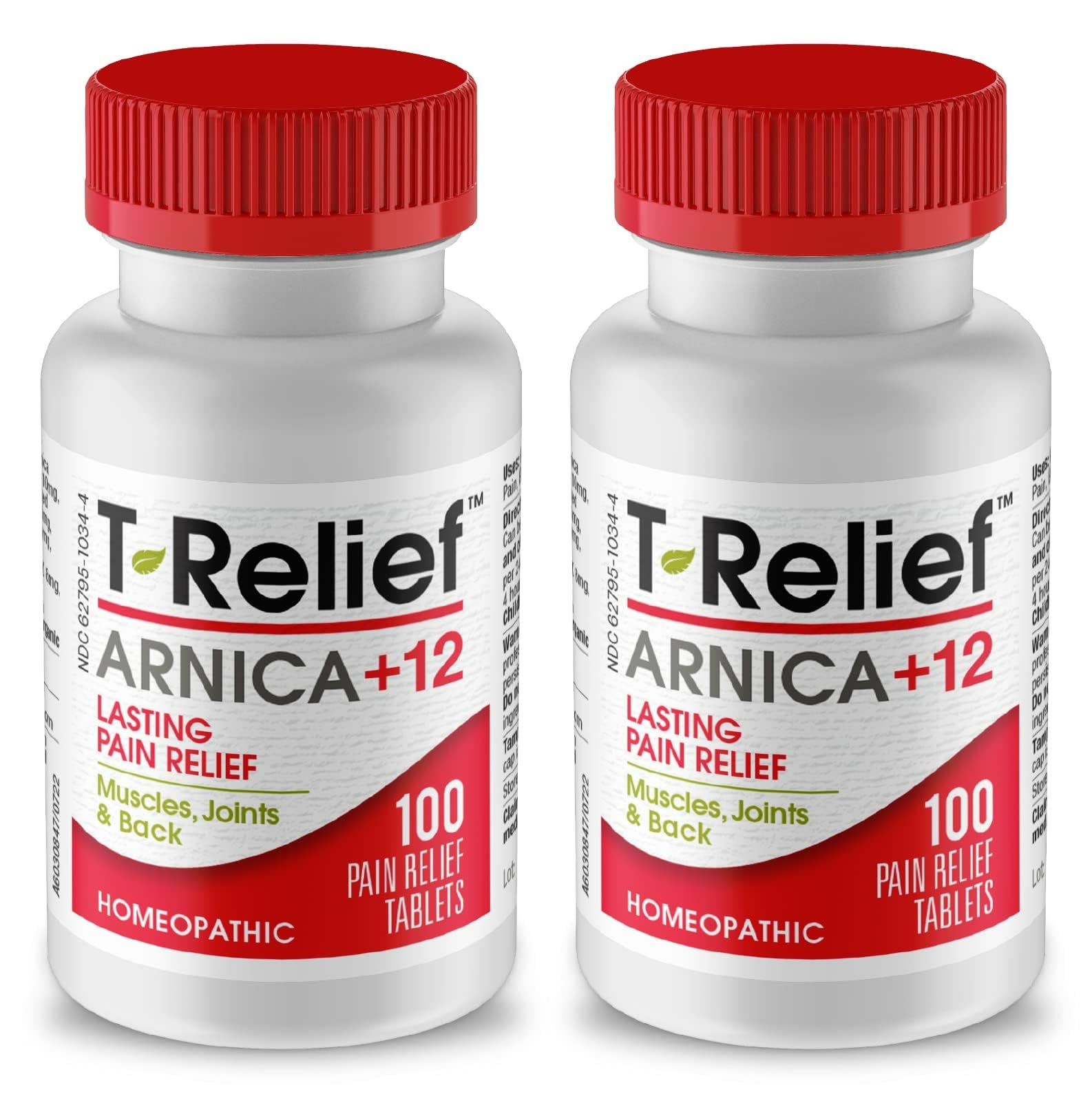 MediNatura T-Relief Pain - Arnica Medication for Naturally Soothing Body Aches - Supports Muscle, Joint & Back Relief - Chewable Tablets - Plant-Based Tablets - Non-Addictive - 100 Count - 2 Pack - TrustMedUSA