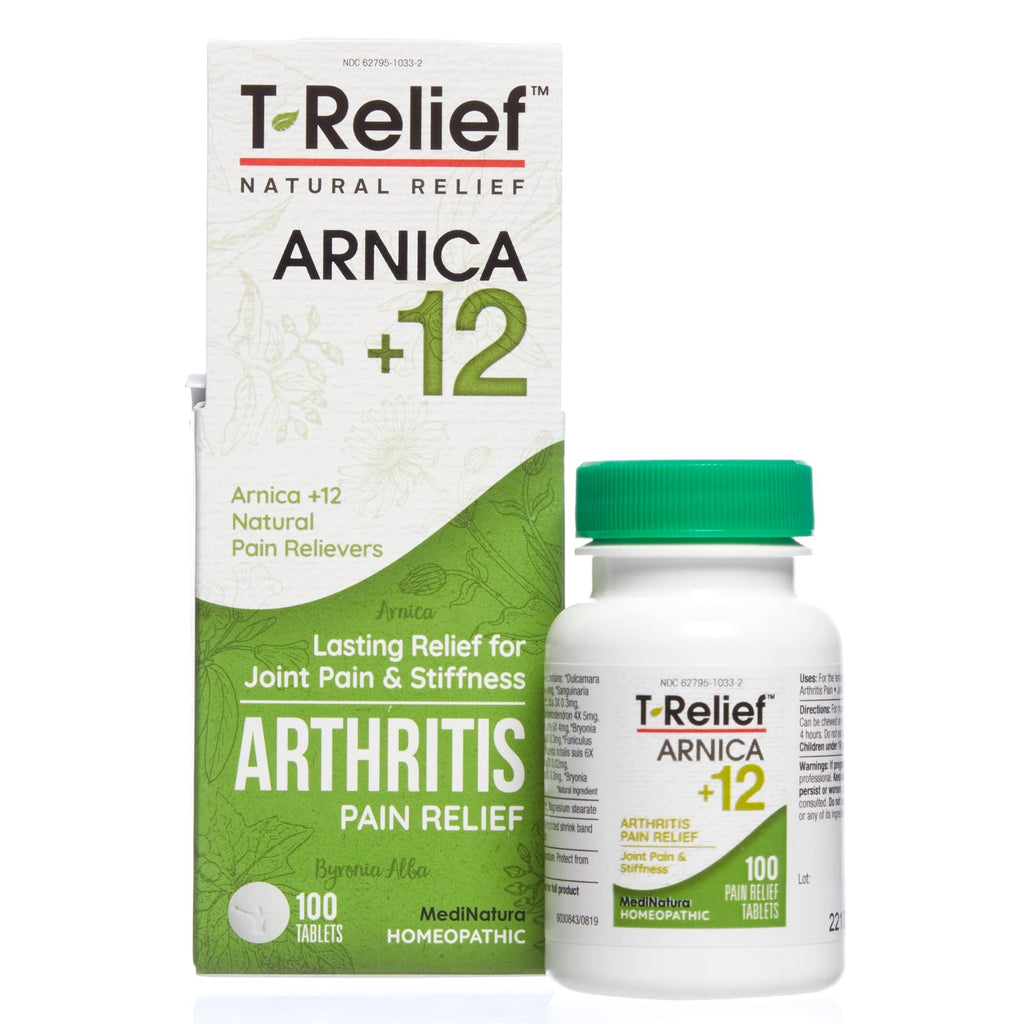 MediNatura Whole Body + Joints Bundle T-Relief Arnica +12 Natural Arthritis Pain Tablets 100ct + T-Relief Arnica +12 Natural Pain Relieving Tablets 100ct - TrustMedUSA