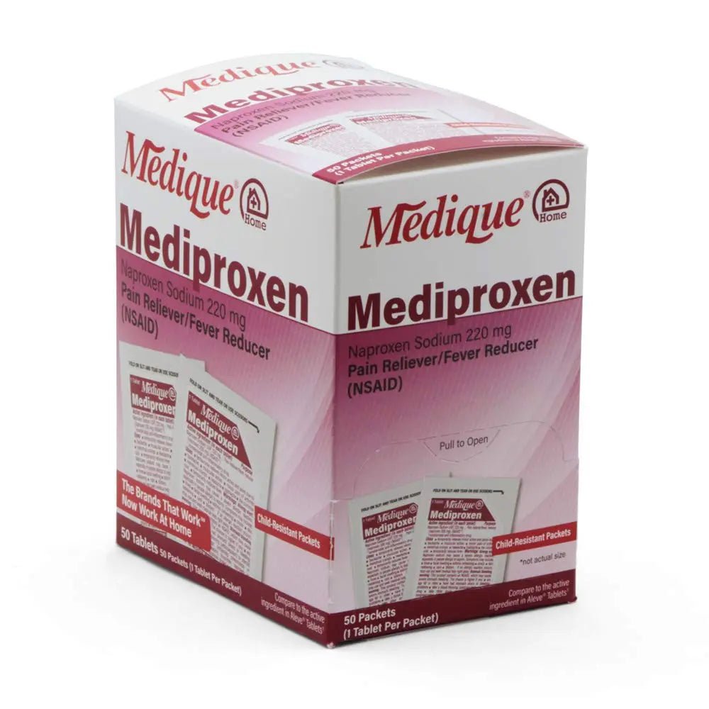 Medique @ Home Mediproxen Compare Active Ingredient to Aleve 50 x 1 (Child Resistant Packaging), White (73750) - TrustMedUSA