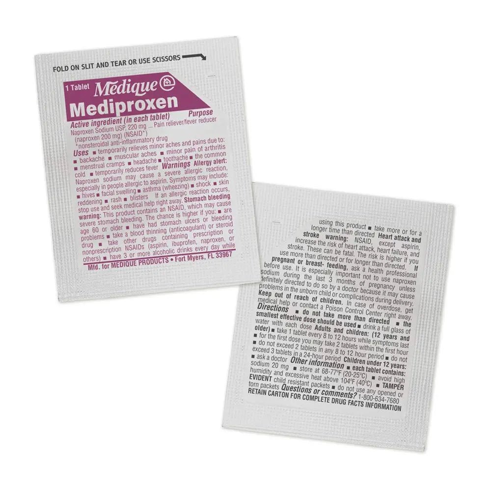 Medique @ Home Mediproxen Compare Active Ingredient to Aleve 50 x 1 (Child Resistant Packaging), White (73750) - TrustMedUSA