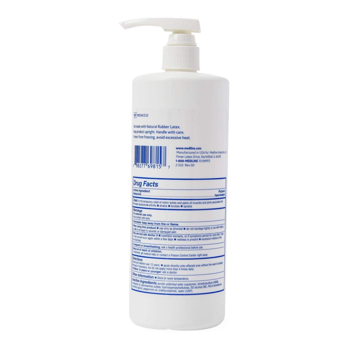Medline ActivICE Topical Pain Reliever 32 oz - TrustMedUSA