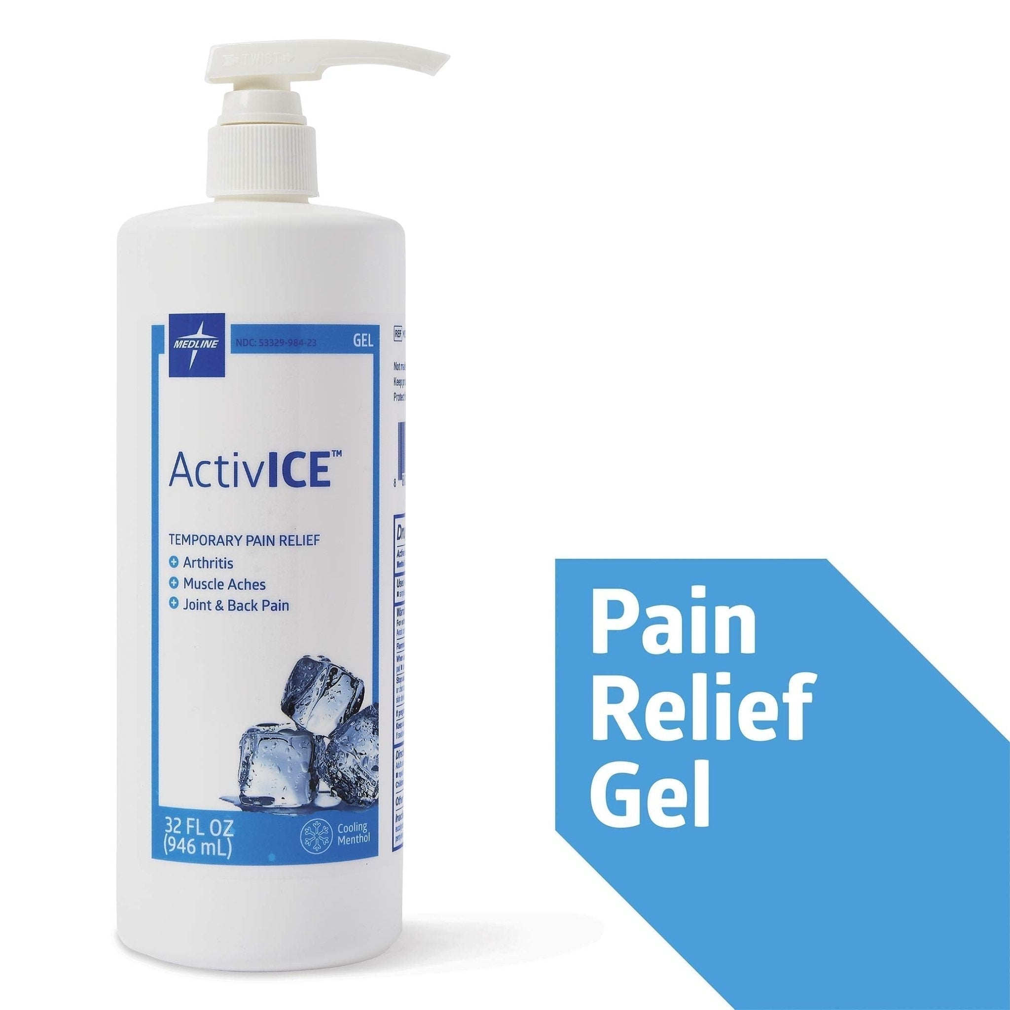 Medline ActivICE Topical Pain Reliever 32 oz - TrustMedUSA