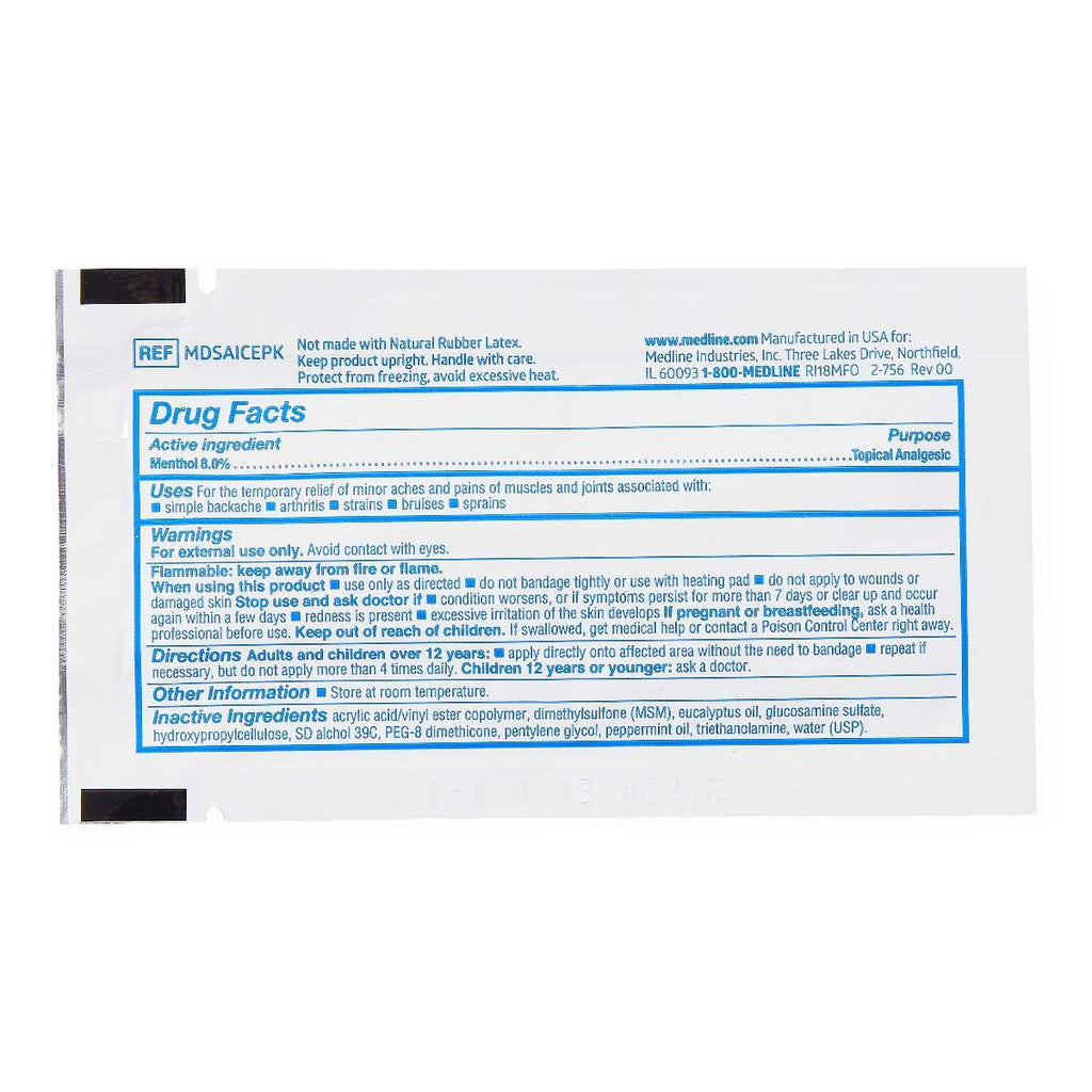 Medline ActivICE Topical Pain Reliever Gel, Great for Arthritis, Muscle Aches and Back Injuries, 5 grams - 100 Packs - TrustMedUSA
