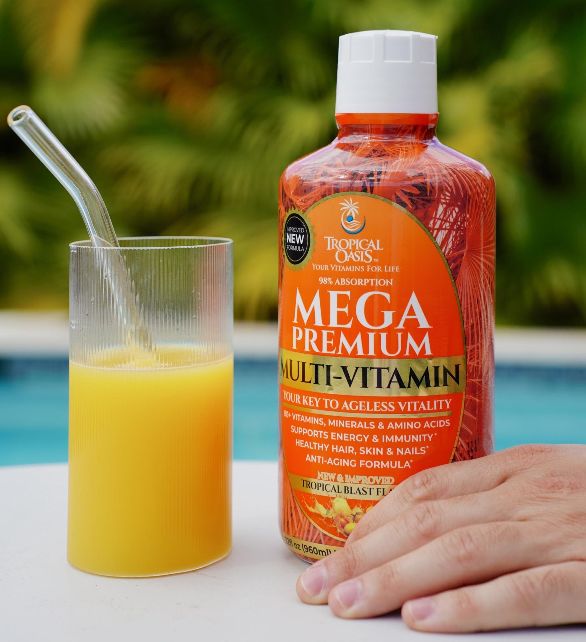 Mega Premium Liquid Multivitamin | Natural Immune Support Vitamin w/ 1333% Vitamin C, 200% D3, Zinc + 20 Vitamins, 70 Minerals, & 21 Amino Acids | Sugar Free | Orange Flavor | 98% Absorption | 32 Serv - TrustMedUSA