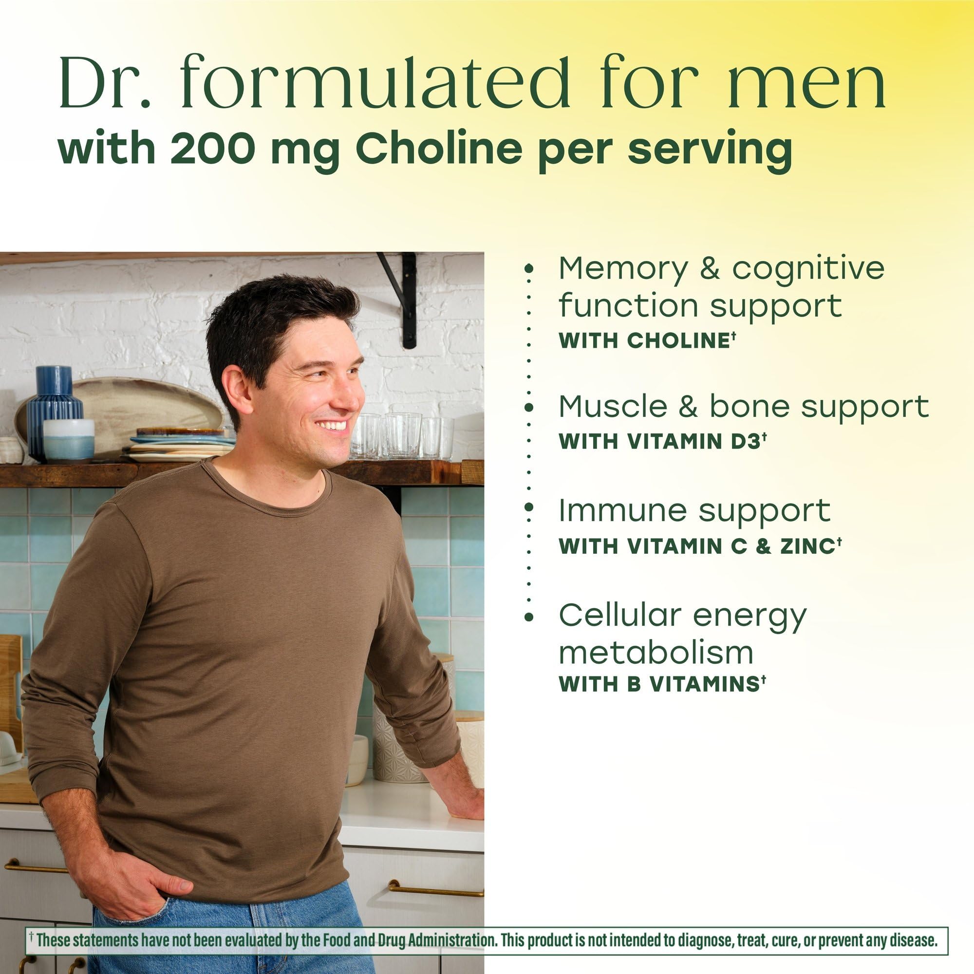 MegaFood Men's Advanced Multivitamin for Men - Doctor -Formulated - Choline, Vitamin B12, Vitamin D, Vitamin C & Zinc - Brain Health & Immune Support - Non-GMO - Vegetarian - 120 Tabs (60 Servings) - TrustMedUSA