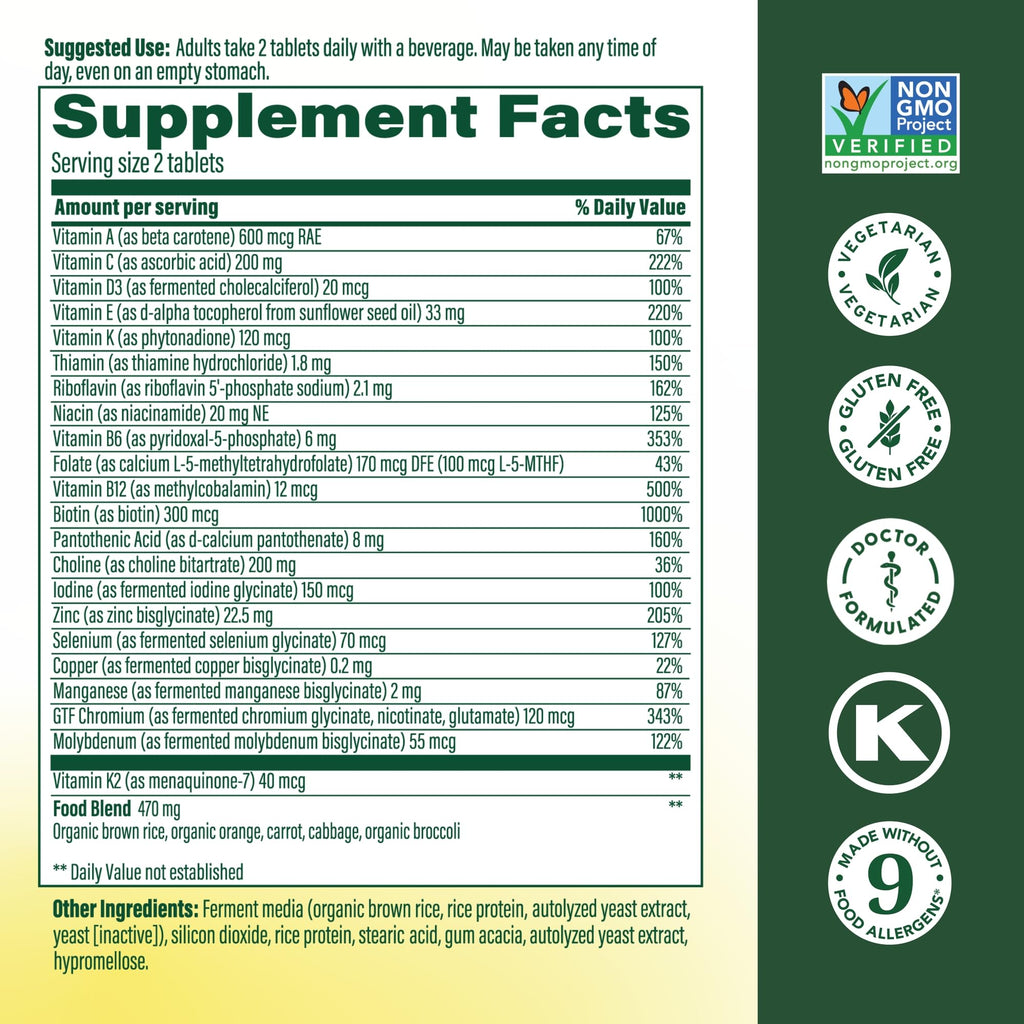 MegaFood Men's Advanced Multivitamin for Men - Doctor -Formulated - Choline, Vitamin B12, Vitamin D, Vitamin C & Zinc - Brain Health & Immune Support - Non-GMO - Vegetarian - 120 Tabs (60 Servings) - TrustMedUSA