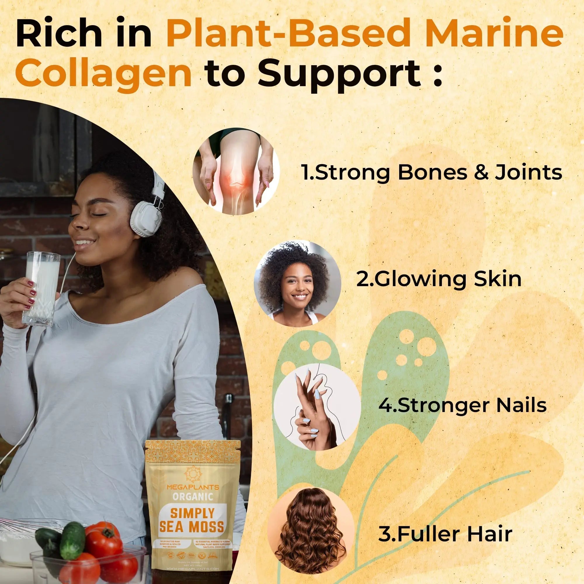 MEGAPLANTS Organic Sea Moss | Makes 228 Servings of Seamoss Gel | Pre-Washed - TrustMedUSA