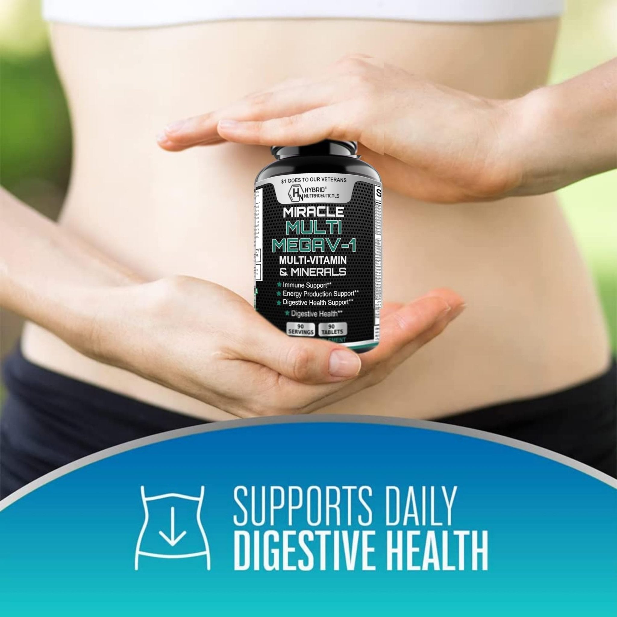 MEGAV-1 Multi-Vitamin, Superfood & Minerals - Daily Multivitamin with Probiotics, Digestive Enzyme, Mushroom Complex for Heart Health, Immune Support, Energy & Stamina - 90 Tablets - TrustMedUSA