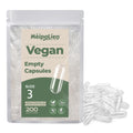 MéipaLien HPMC Empty Capsules Size 3-200 Clear Count Pill Capsules Empty - Plant-Based Cellulose | Vegetarian, Halal, Non-GMO | for DIY Supplement & Herbal Filling - TrustMedUSA