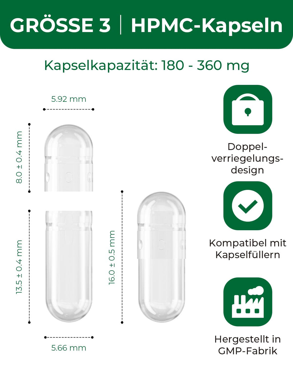 MéipaLien HPMC Empty Capsules Size 3-200 Clear Count Pill Capsules Empty - Plant-Based Cellulose | Vegetarian, Halal, Non-GMO | for DIY Supplement & Herbal Filling - TrustMedUSA