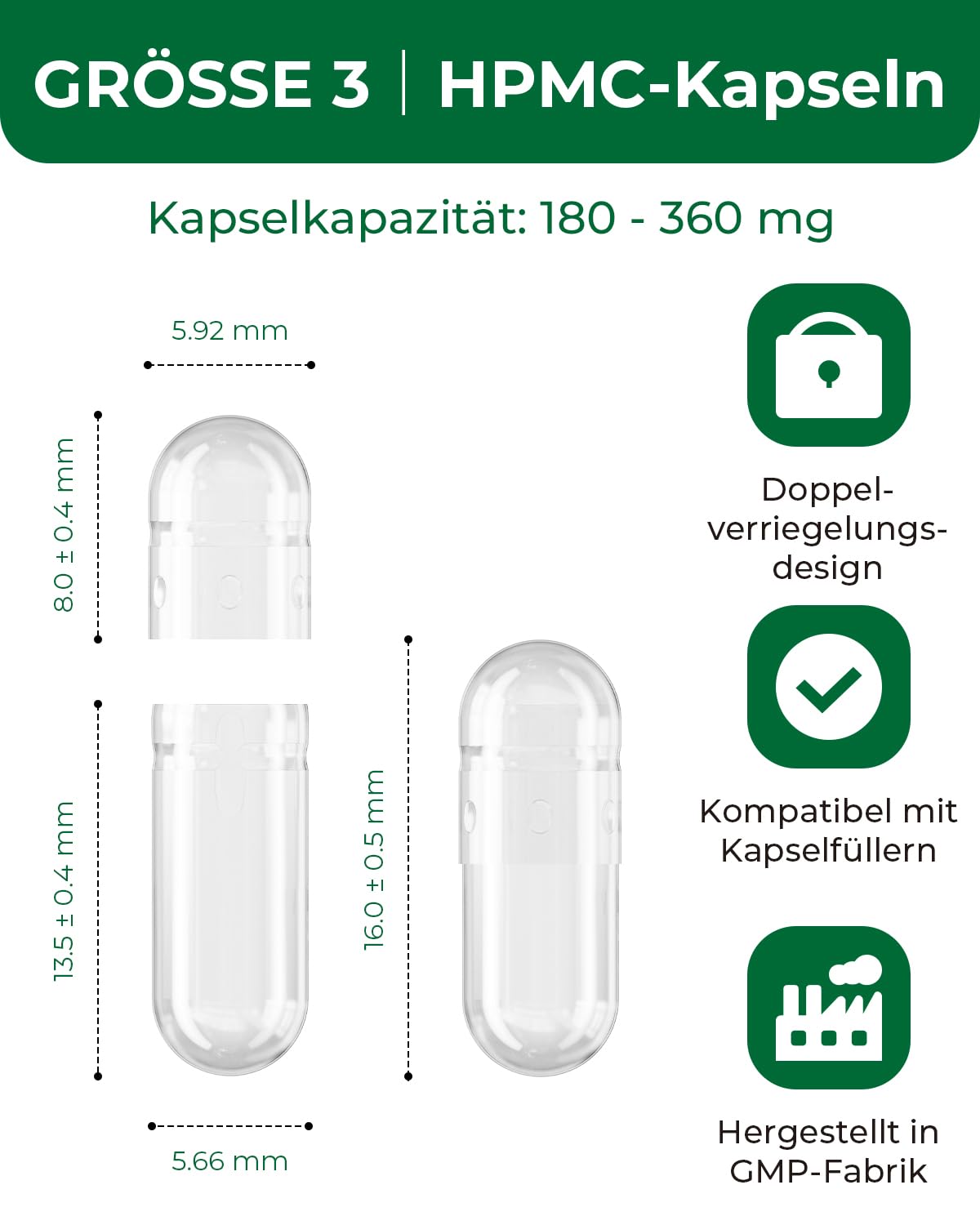 MéipaLien HPMC Empty Capsules Size 3-200 Clear Count Pill Capsules Empty - Plant-Based Cellulose | Vegetarian, Halal, Non-GMO | for DIY Supplement & Herbal Filling - TrustMedUSA