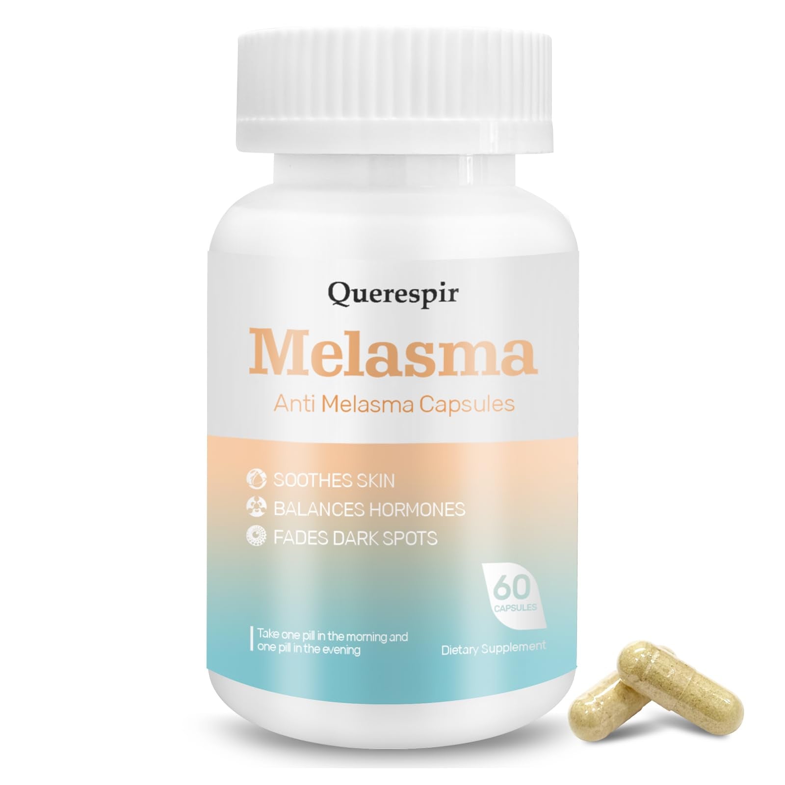 Melanina Anti-Melasma Capsule, Melasma Dark Spot Remover, Melanin Supplement, Spots Remover for Face & Body, Vitamin C & Turmeric Extract, Brightens & Even Skin Tone - 60 Capsules - TrustMedUSA
