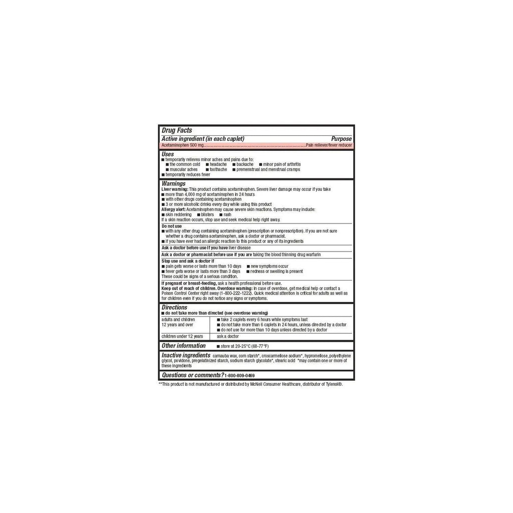 Members Mark Acetaminophen, 1200 Caplets, Pain Reliever, 500 mg - TrustMedUSA