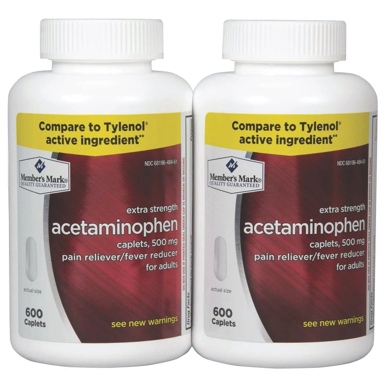 Members Mark Acetaminophen, 1200 Caplets, Pain Reliever, 500 mg - TrustMedUSA