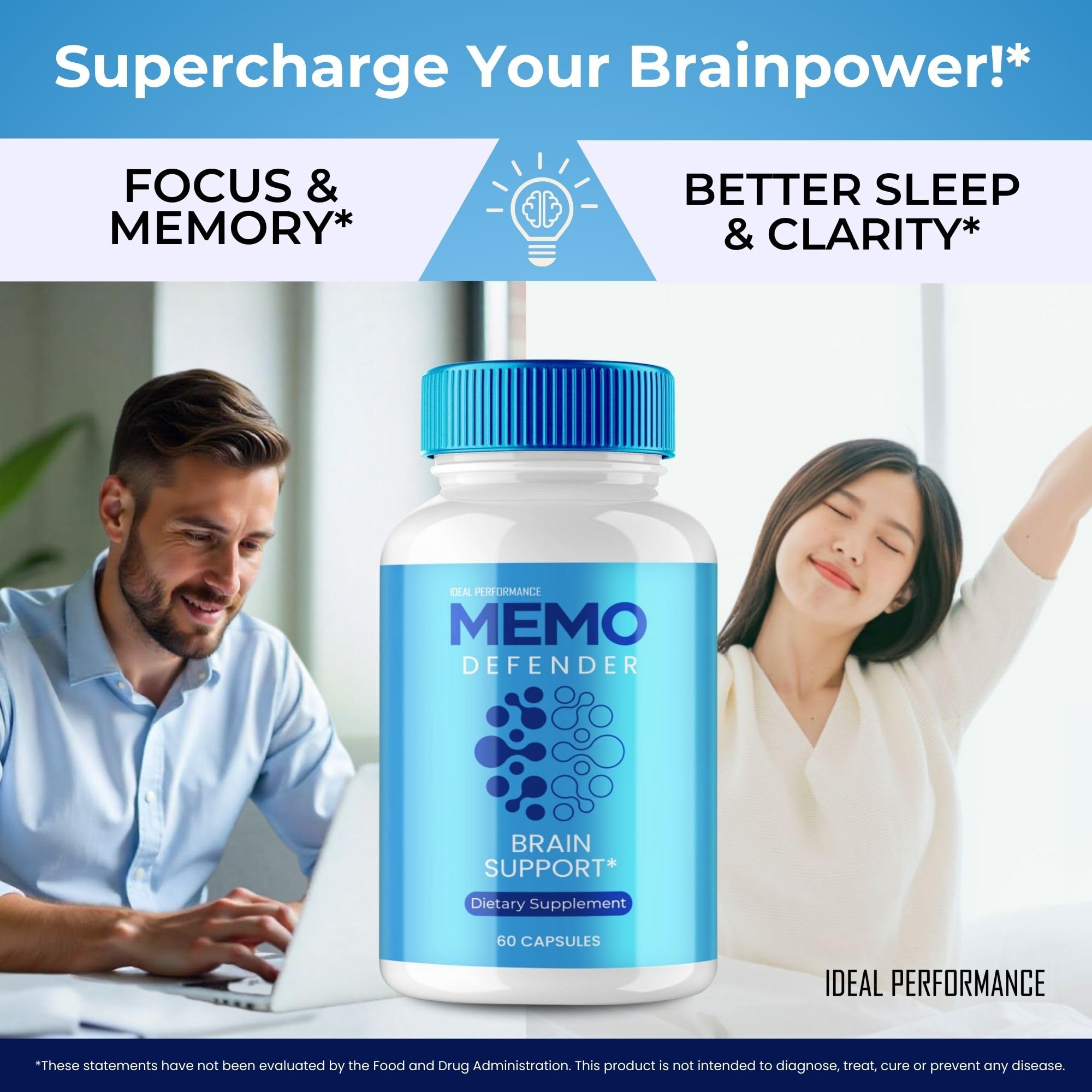 Memo Defender Brain and Memory Support Capsules, Memo Defender for Memory Supplement Pills, Advanced Formula Nootropic Pills for Brain Health Support, MemoDefender Health Blend Reviews (2 Pack) - TrustMedUSA