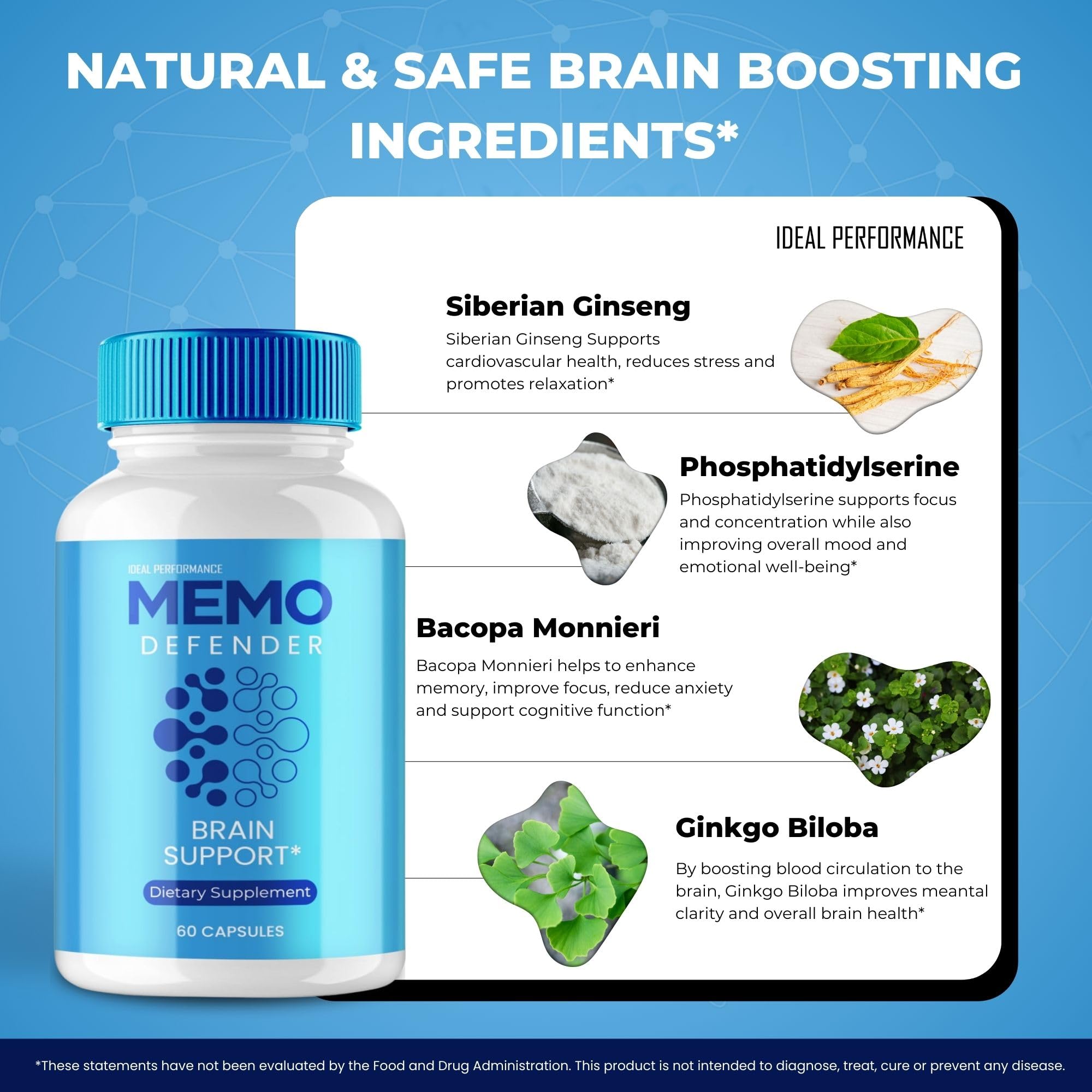 Memo Defender Brain and Memory Support Capsules, Memo Defender for Memory Supplement Pills, Advanced Formula Nootropic Pills for Brain Health Support, MemoDefender Health Blend Reviews (2 Pack) - TrustMedUSA