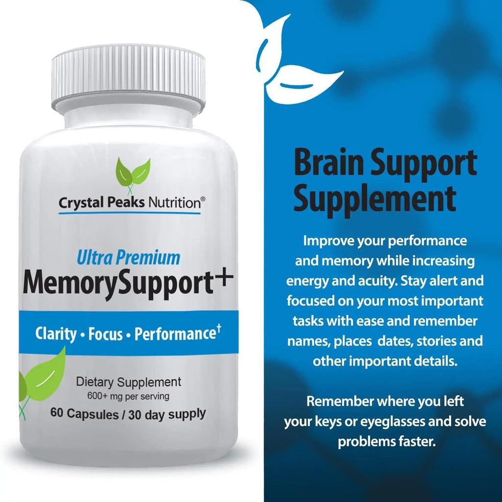 Memory Boost + Brain Support Supplement – Nootropic for Focus, Concentration, Memory. Enhanced Energy, Recall and Alertness - 60 Capsules/30-day Supply. - TrustMedUSA