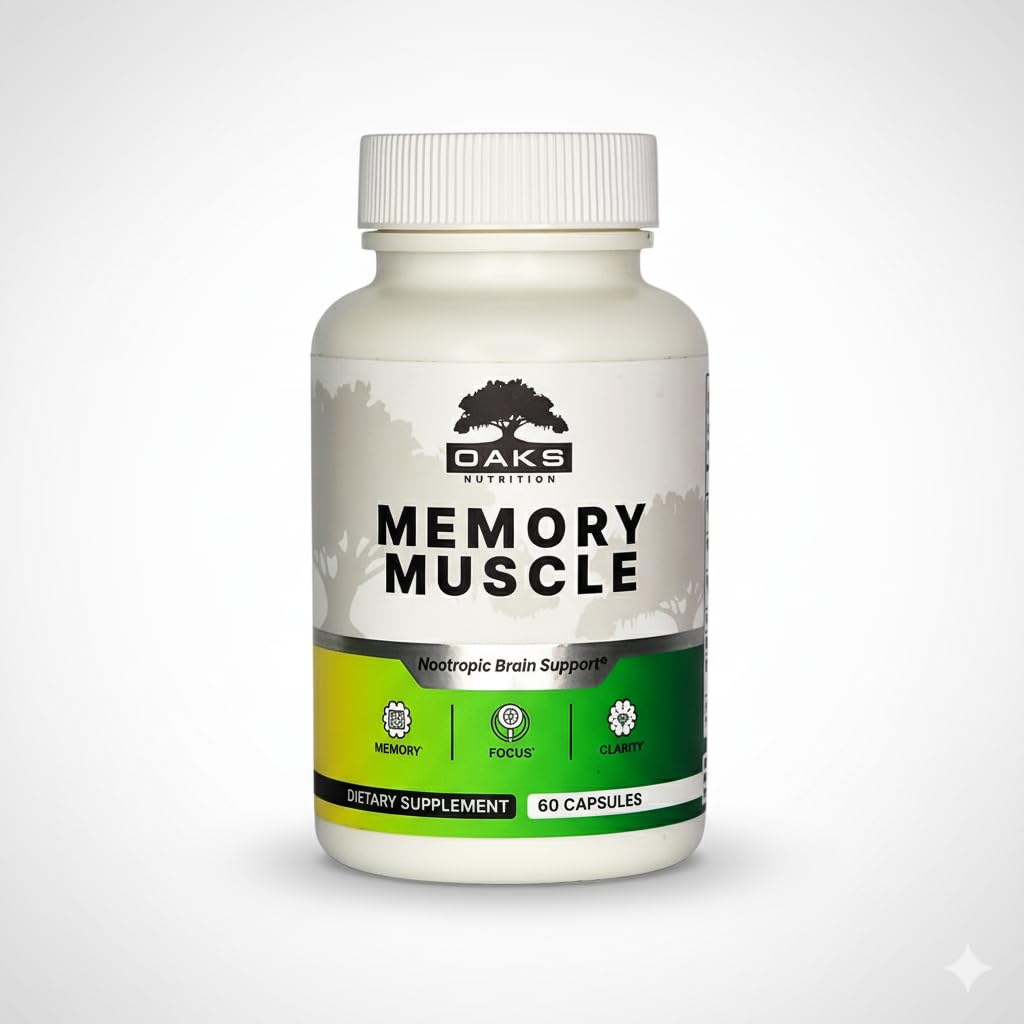 Memory Muscle – Advanced Nootropic Brain Supplement with Vitamin B12, Bacopa Monnieri & DMAE for Focus, Memory, Mental Clarity & Clean Energy – Premium Cognitive Support Formula - TrustMedUSA