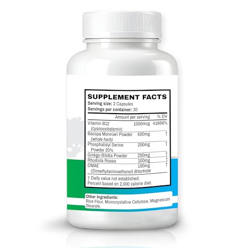Memory Muscle – Advanced Nootropic Brain Supplement with Vitamin B12, Bacopa Monnieri & DMAE for Focus, Memory, Mental Clarity & Clean Energy – Premium Cognitive Support Formula - TrustMedUSA