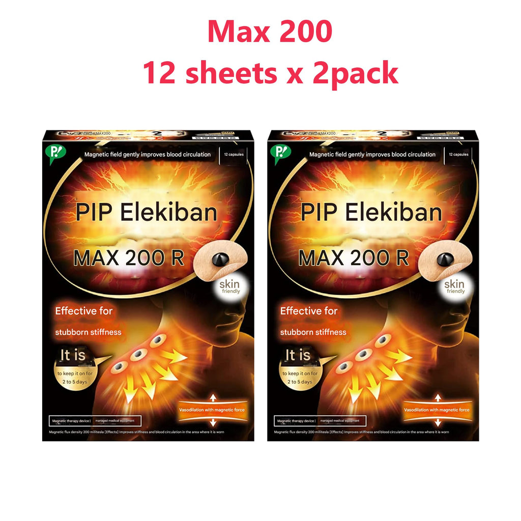 MENBLY Pipp-Eleciban Max 200 Japanese Patch - Neck/Shoulder Patch- 12 Pcs x 2 Pack - Soothing Comfort for Stif Muscles - Easy Application - Long-Lasting - TrustMedUSA