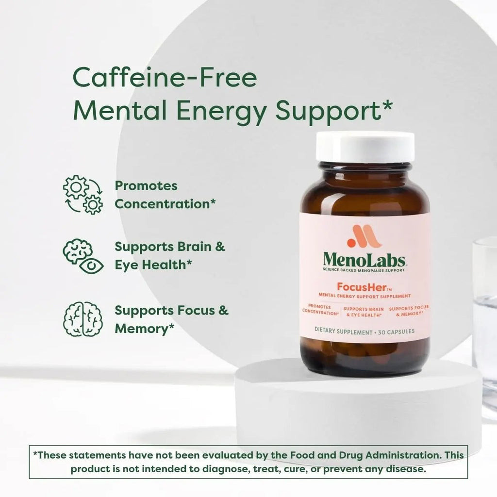 MENOLABS® FocusHer™ Mental Energy Support Supplement – Caffeine-Free Focus, Concentration & Memory – enXtra® & Lutemax 2020® – Menopause, Brain & Eye Health – 30 Capsules, 30-Day Supply - TrustMedUSA