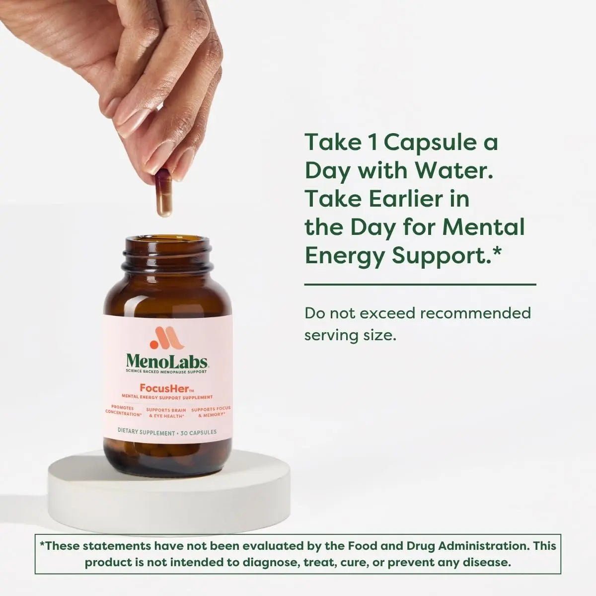 MENOLABS® FocusHer™ Mental Energy Support Supplement – Caffeine-Free Focus, Concentration & Memory – enXtra® & Lutemax 2020® – Menopause, Brain & Eye Health – 30 Capsules, 30-Day Supply - TrustMedUSA