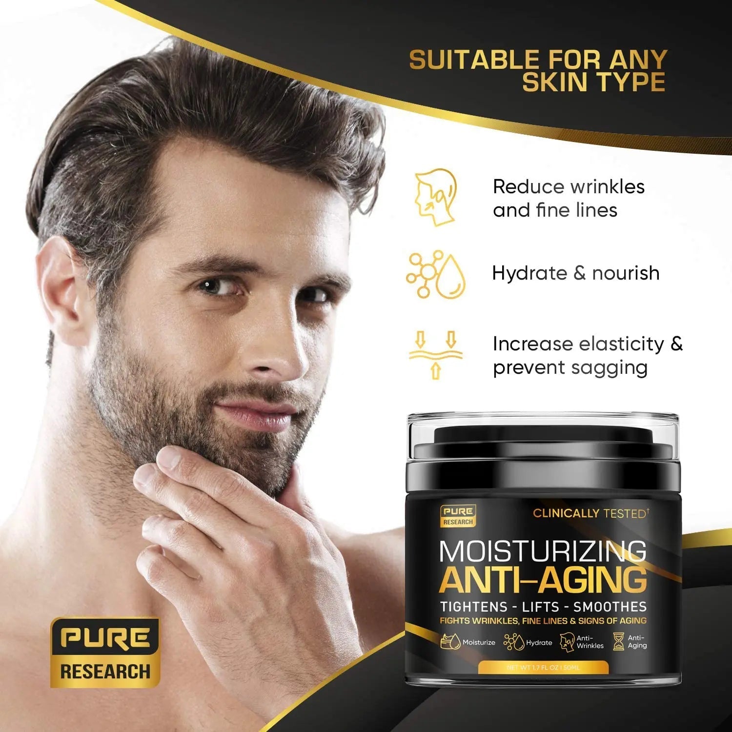 Men's Face Cream Moisturizer - Anti-Aging Cream For Men, Collagen, Retinol & Hyaluronic - TrustMedUSA