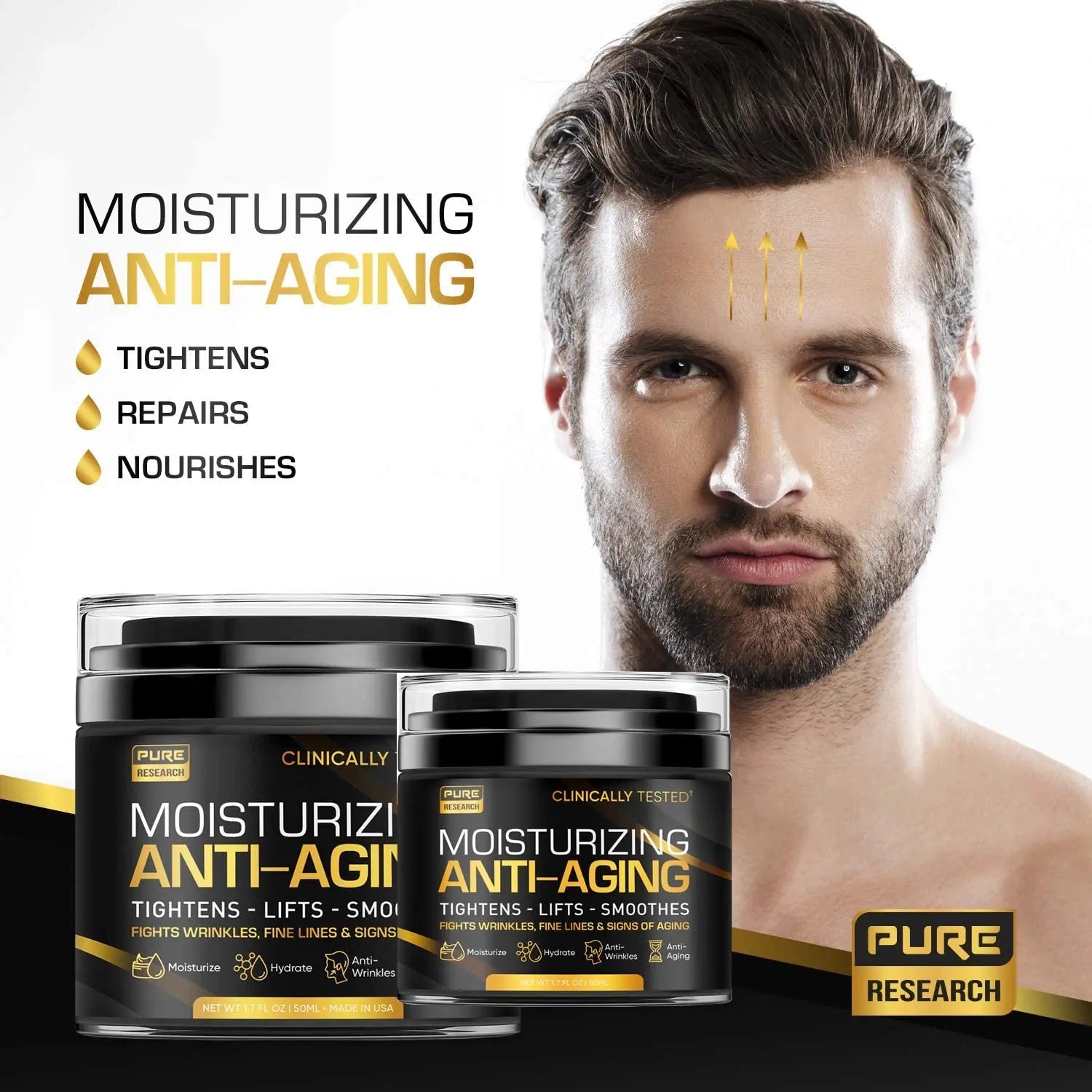 Men's Face Cream Moisturizer - Anti-Aging Cream For Men, Collagen, Retinol & Hyaluronic - TrustMedUSA