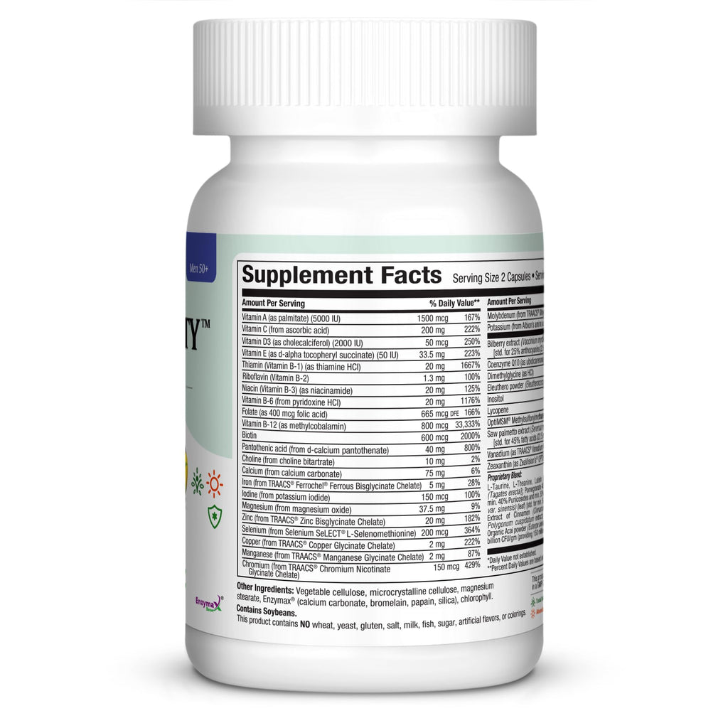 Mens Multivitamin 50 Plus – Daily Multivitamin for Men Over 50 with Vitamin B12, A, D, C, Zinc, Magnesium & More – Energy, Immune & Heart Support Mens Multi Vitamins - Non-GMO – 60 Capsules - TrustMedUSA