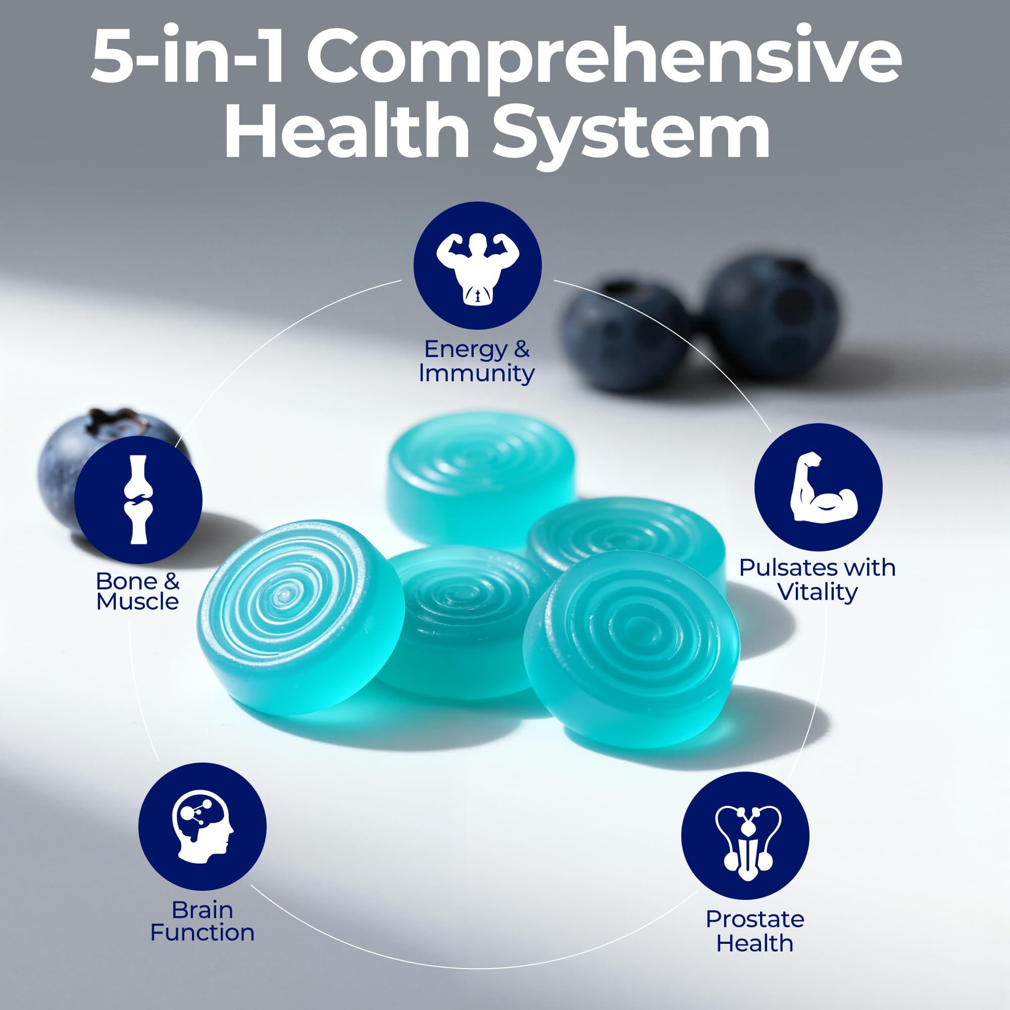 Mens Multivitamin Gummies for Men Daily - Zero Sugar Adult Gummy Vitamins with Saw Palmetto, Omega 3 DHA EPA, Probiotics 5B CFU, CoQ10, Turmeric Ginger for Prostate, Heart, Brain & Energy Support - TrustMedUSA