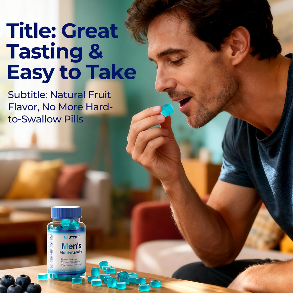 Mens Multivitamin Gummies for Men Daily - Zero Sugar Adult Gummy Vitamins with Saw Palmetto, Omega 3 DHA EPA, Probiotics 5B CFU, CoQ10, Turmeric Ginger for Prostate, Heart, Brain & Energy Support - TrustMedUSA