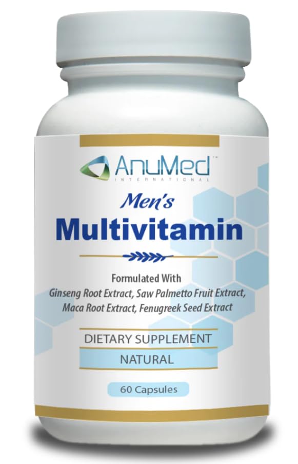 Men’s Multivitamin Supplement – Daily Energy, Immune & Heart Support – with Zinc, Magnesium, B12, CoQ10, Turmeric, Ginseng & More – 60 Vegetable Capsules – AnuMed - TrustMedUSA