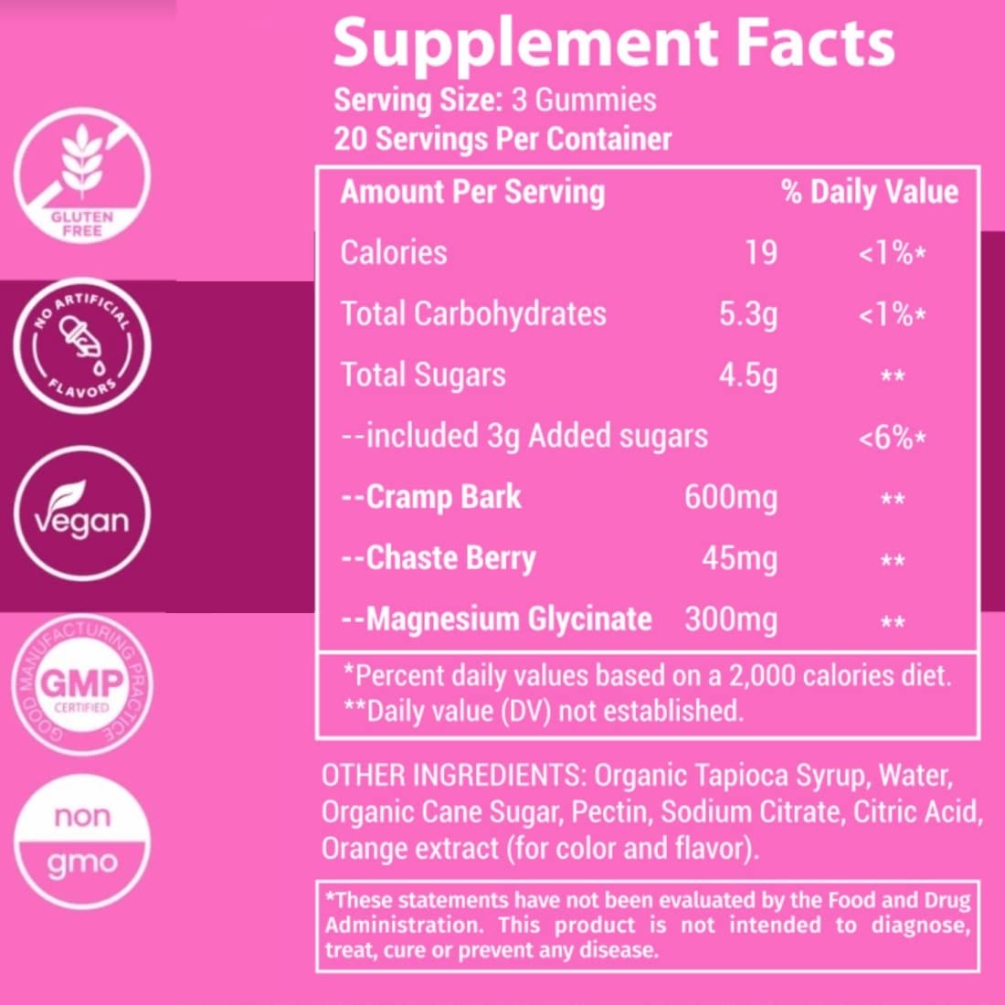 Menstrual Cramp Period Gummies True Roots | PMS Support Supplement for Women | Healthy Flow | Flo PMS Menstrual Cycle Relief, Cramping and Bloating | Vegan & Natural Flavors | 60 Count - TrustMedUSA