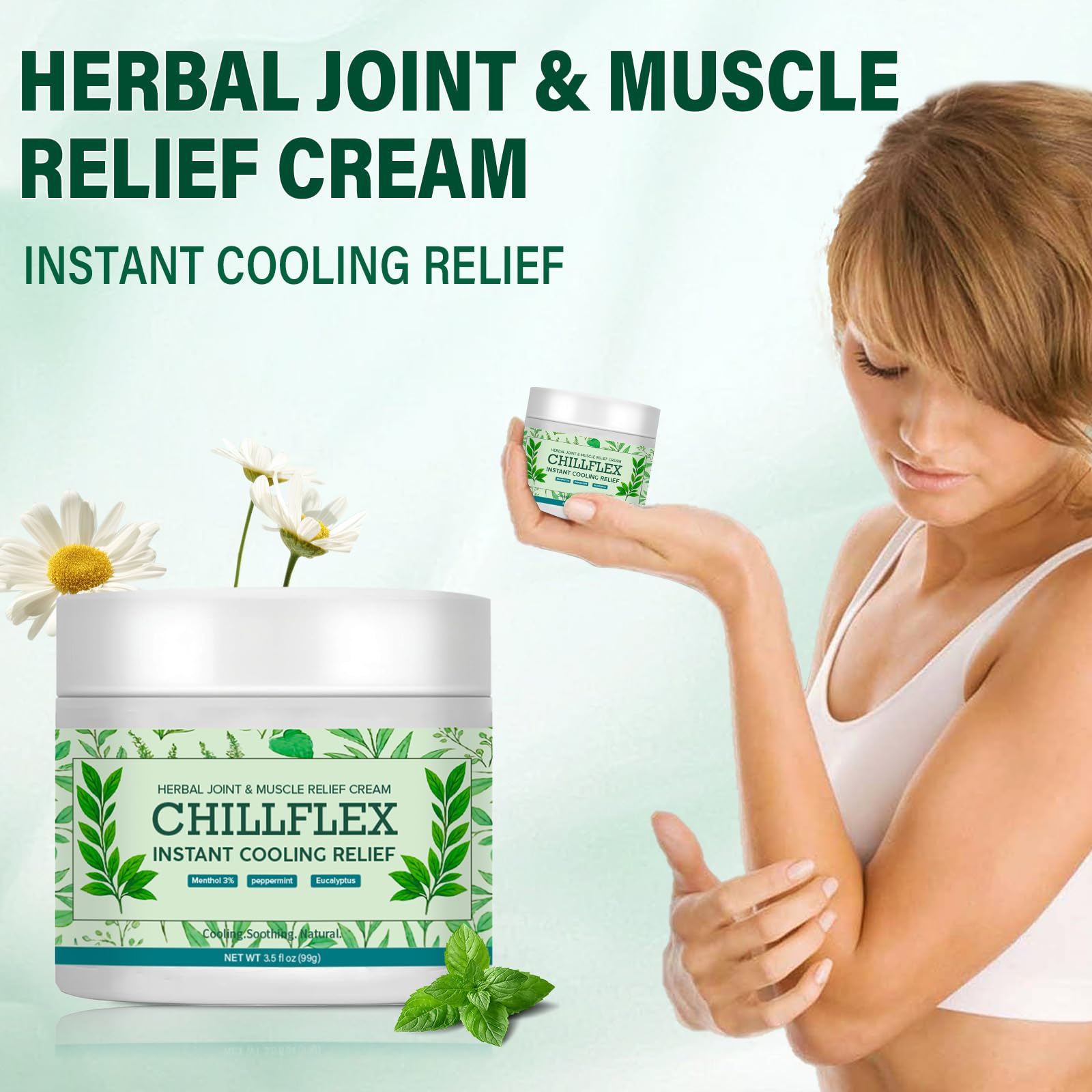 Menthol Soothing Cream, 3.5 Oz Joint Activities Throughout The Body, Cooling Soothing Ointment for Muscle, Head, Lumbar, Neck, Hands and Feet, 2 Pack - TrustMedUSA