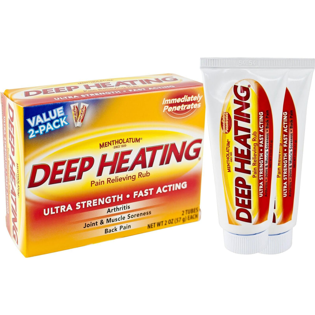Mentholatum Deep Heating Pain Relieving Rub, Ultra Strength, 2 Tubes each, Pack of 5 - TrustMedUSA