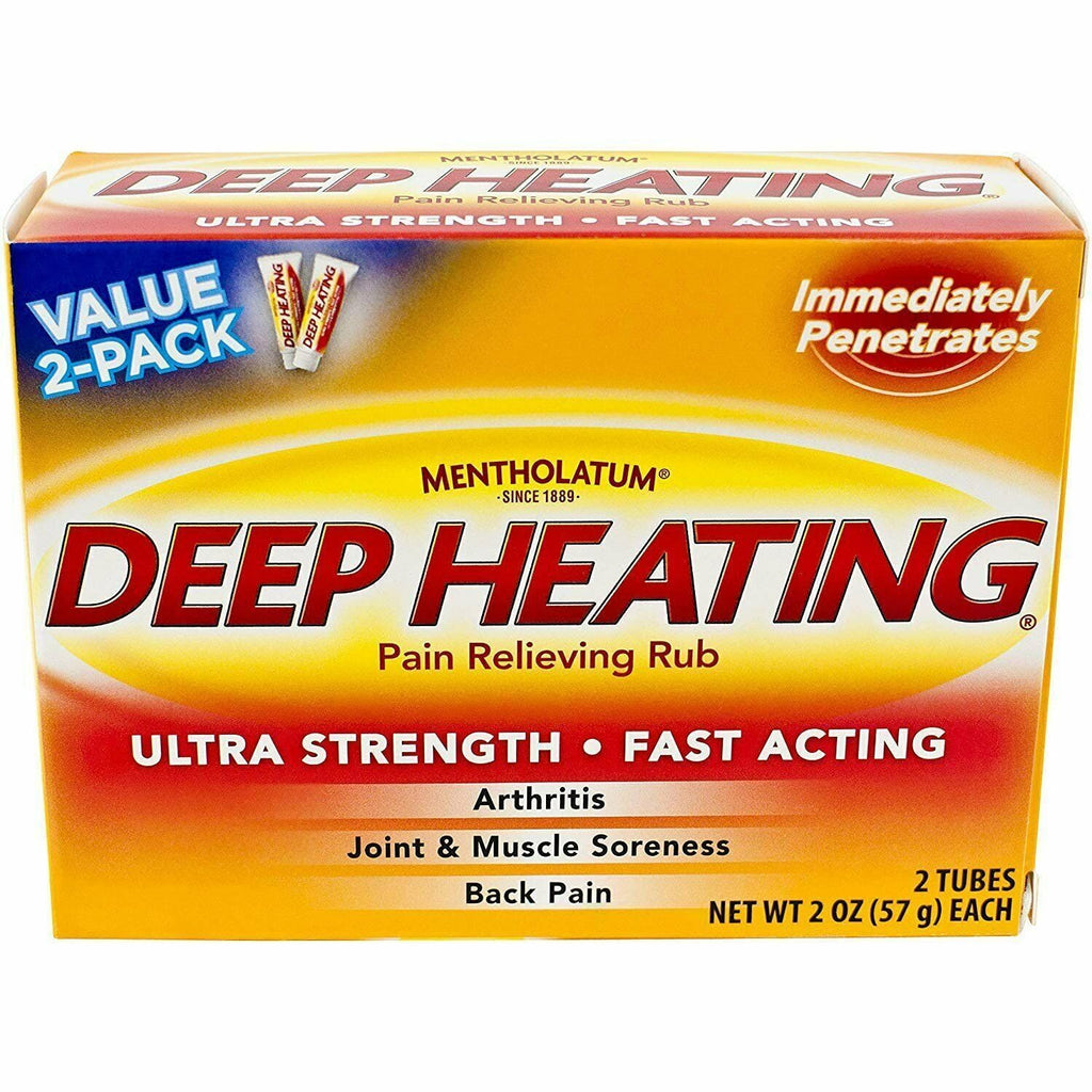 Mentholatum Deep Heating Pain Relieving Rub, Ultra Strength, 2 Tubes each, Pack of 5 - TrustMedUSA