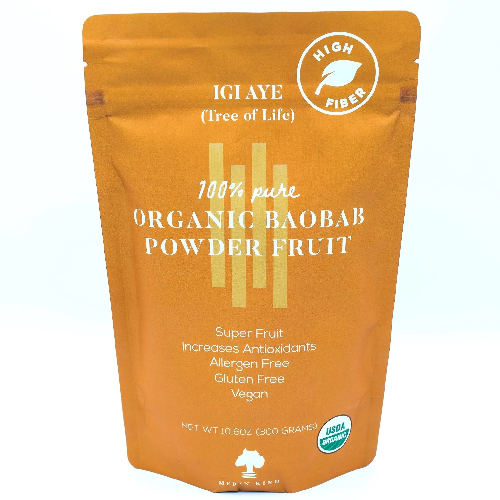 MERIN KIND Organic Baobab Powder - Prebiotic Fiber Supplement - TrustMedUSA