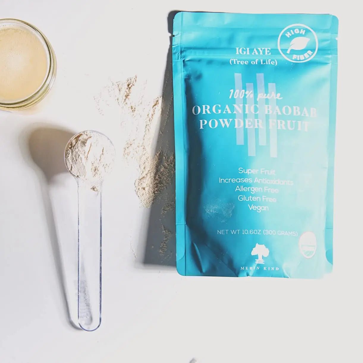 MERIN KIND Organic Baobab Powder - Prebiotic Fiber Supplement - TrustMedUSA
