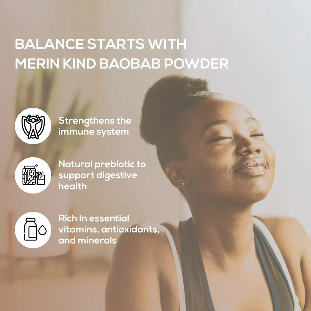MERIN KIND Organic Baobab Powder - Prebiotic Fiber Supplement - TrustMedUSA