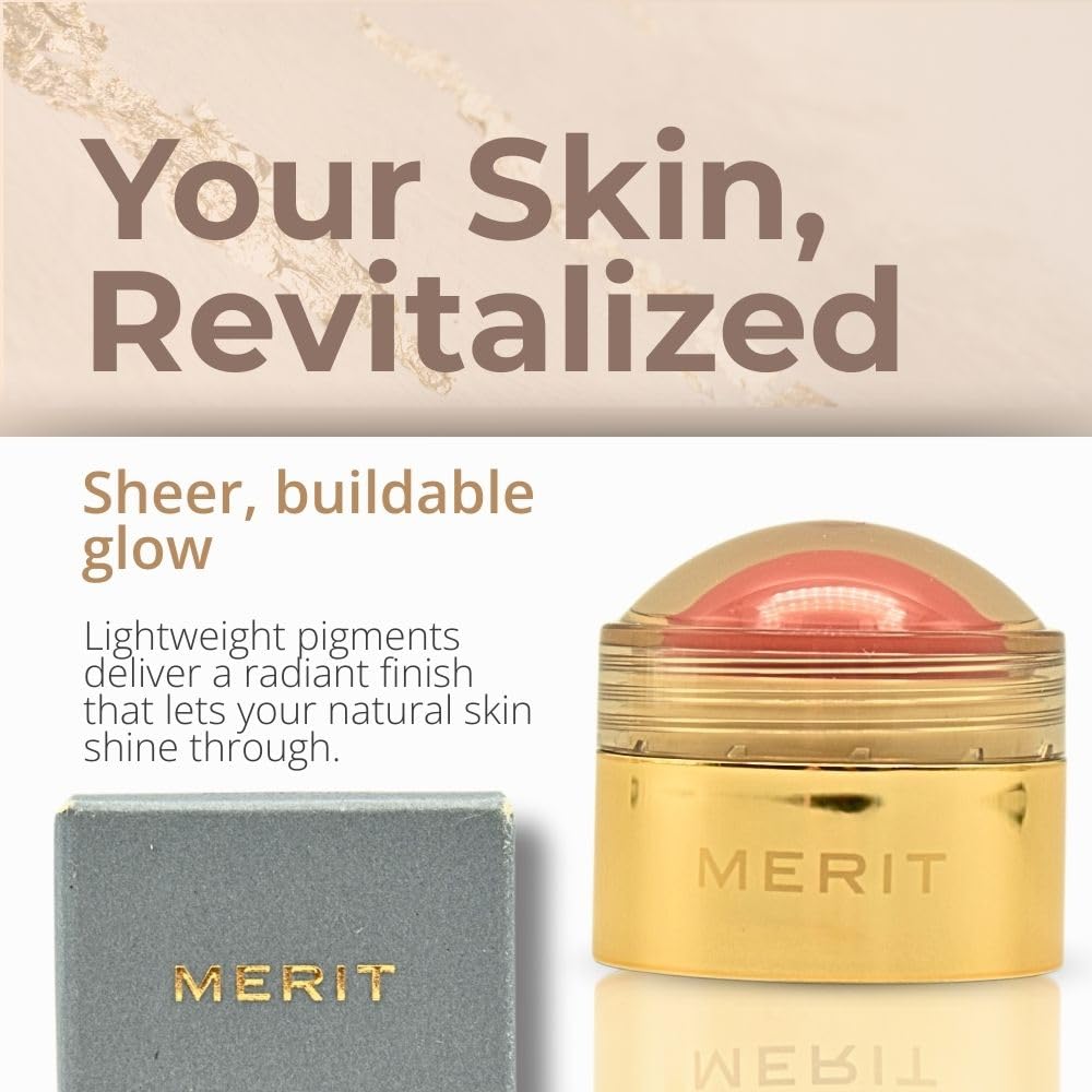 MERIT Flush Balm Cream Blush – Lusitano Soft Peach | Hydrating Radiant Cheek & Lip Tint Stick with Vitamin E | Lightweight, Buildable, Vegan & Cruelty-Free Blush - TrustMedUSA