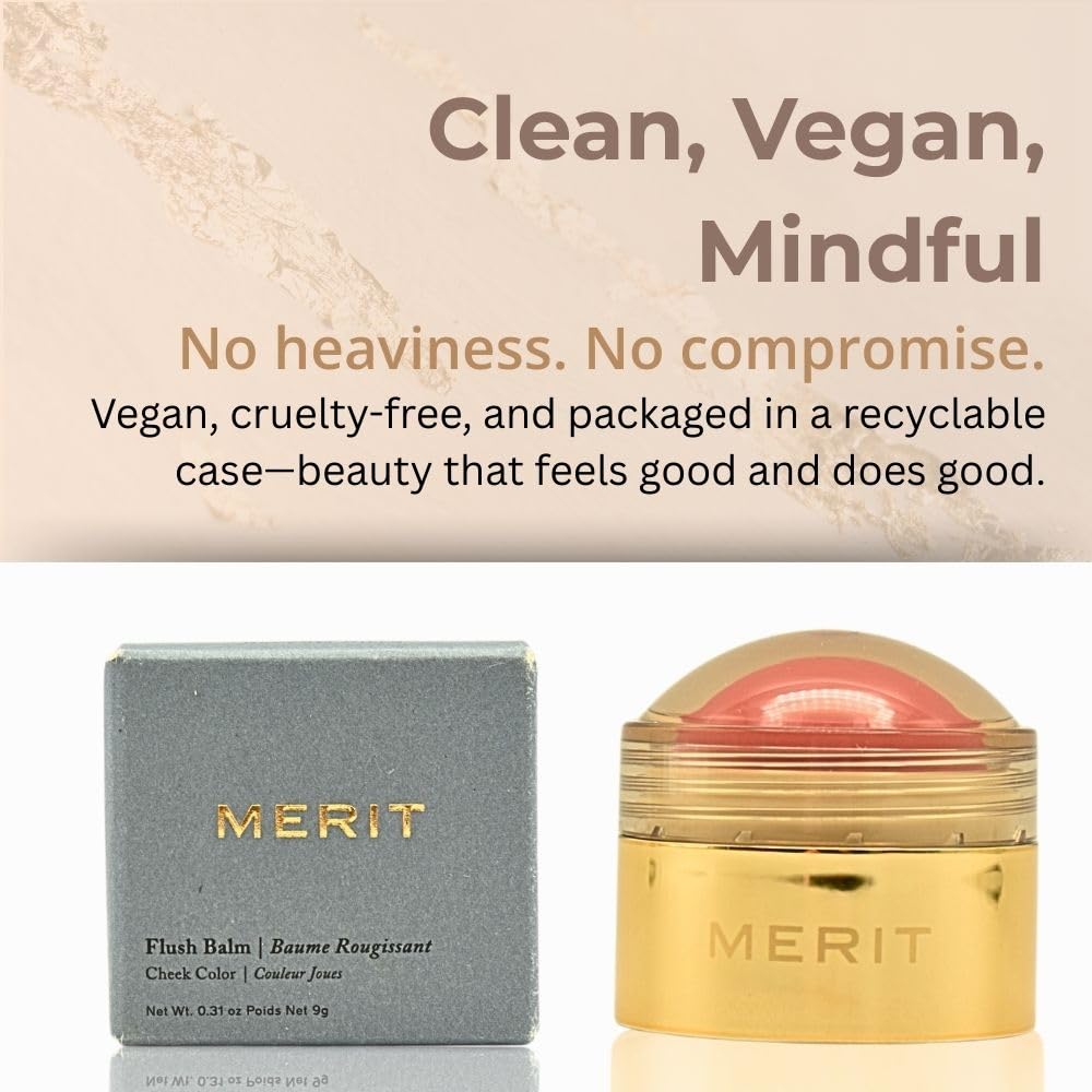 MERIT Flush Balm Cream Blush – Lusitano Soft Peach | Hydrating Radiant Cheek & Lip Tint Stick with Vitamin E | Lightweight, Buildable, Vegan & Cruelty-Free Blush - TrustMedUSA
