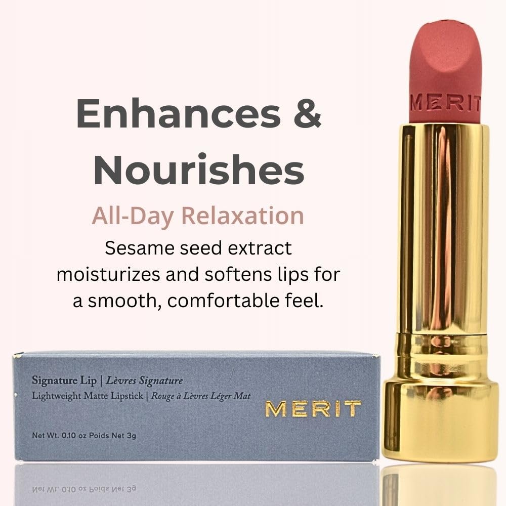 Merit Signature Lip Lightweight Matte Lipstick - 0.10 oz / 3 g (Sunday (pink), standard) - TrustMedUSA